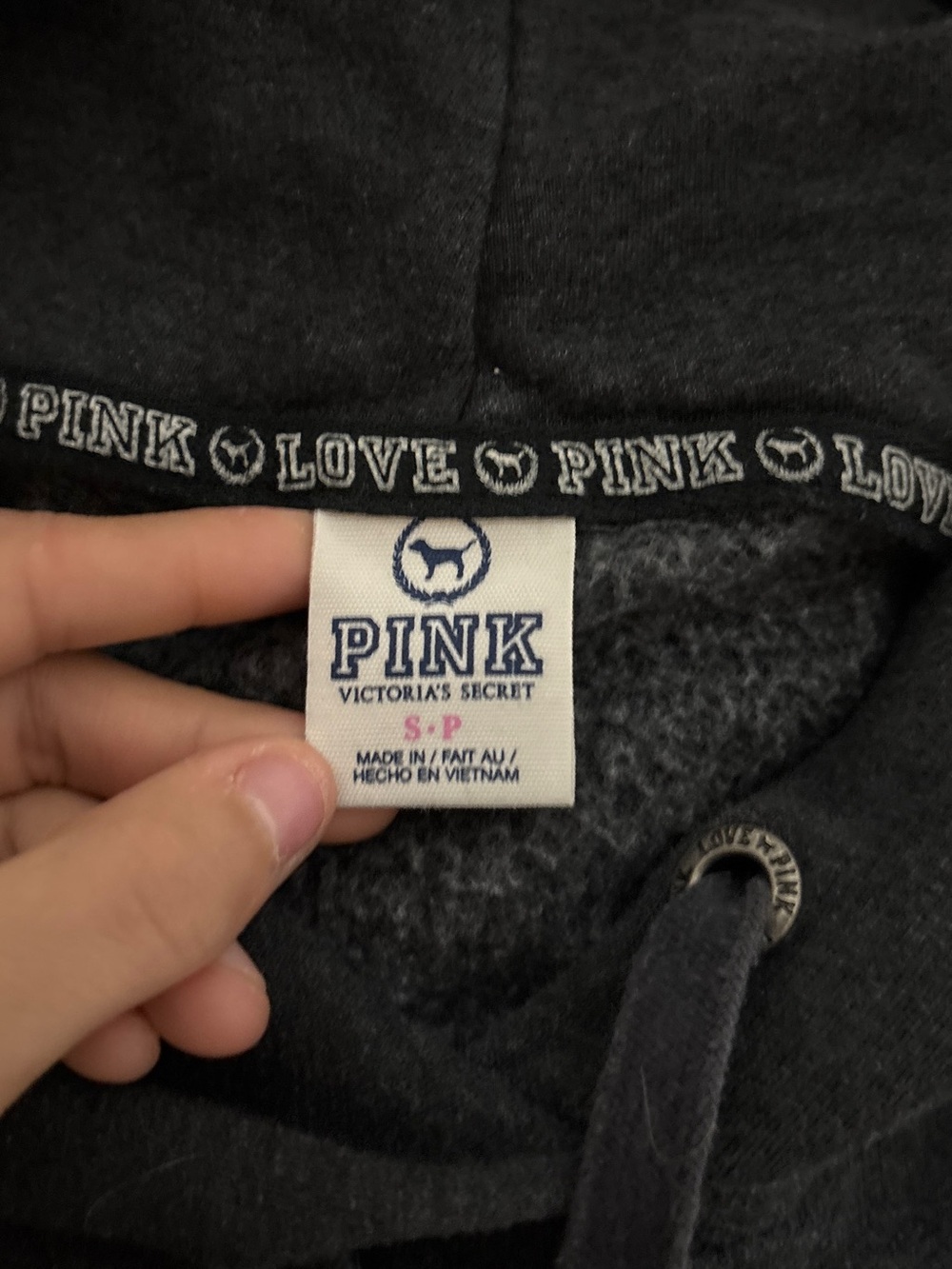 Victoria Secret PINK dark grey and black iconic sequins hoodie 2000’s - Picture 6 of 6
